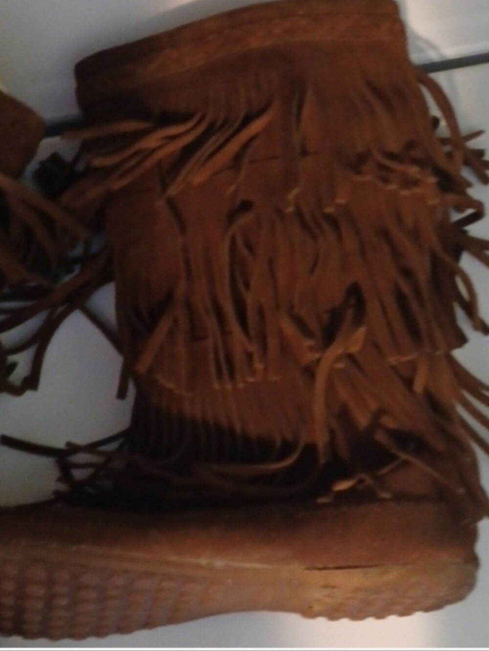 Fringed Suede Women’s Boot - Brown - Picture 5 of 8